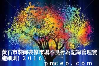 黃石市裝飾裝修市場不良行為記錄管理實施細則(2016)